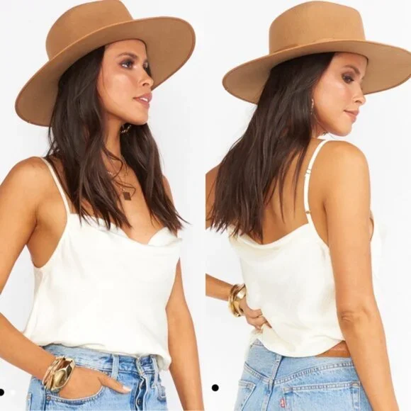 Show Me Your MuMu Ivory Keaton Satin Camisole Tank Size Small - Picture 1 of 11